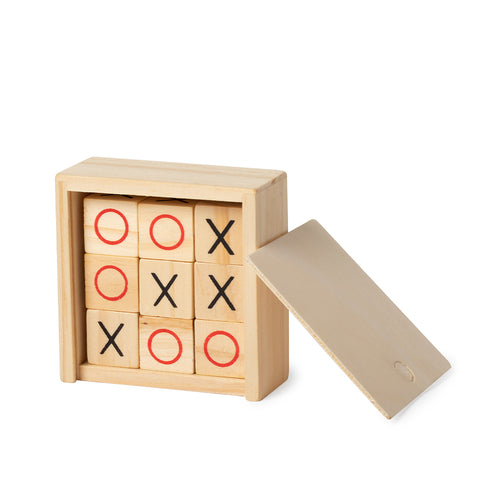 Brettspiel aus Holzmaterial, präsentiert in einer individuellen Holzkiste mit Schiebedeckel - Grapex Personalisiert