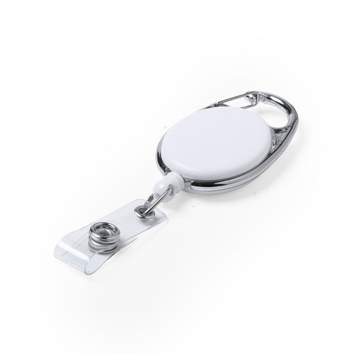 Ausziehbarer ID-Halter in schlichtem Design, mit Knopfverschlusszubehör für den Ausweis und einem Ausziehmechanismus von bis zu 75 cm Länge - Napper Personalisiert