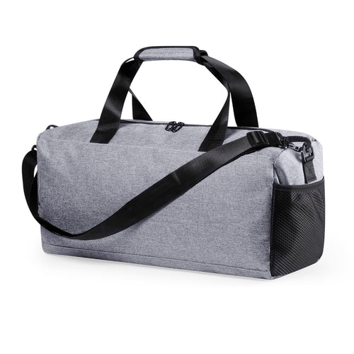 Mehrzwecktasche aus widerstandsfähigem Polyester 600D Material und zweifarbigem Design, Körper in grauer Farbe und Details in schwarz - Lutux Personalisiert