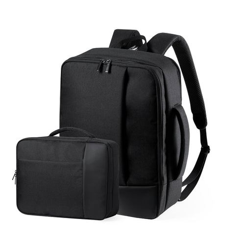 Mehrzweck-Dokumententasche/Rucksack in Kombination aus strapazierfähigem Polyester 300D und PU-Leder - Hurkon Personalisiert