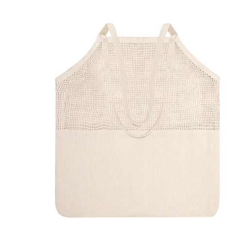 Netzbeutel aus naturfarbener Baumwolle 220g/m2, mit einem flachen Bereich zum Bedrucken - Trobax Personalisiert