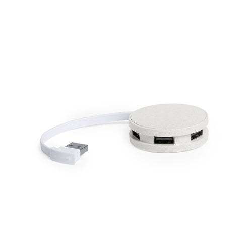 Naturlinie, origineller und kompakter USB-Hub in abgerundeter Form - Brunox Personalisiert