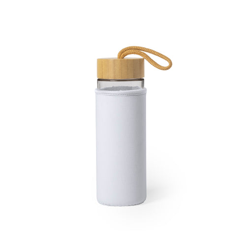 Natur-Linie-Flasche in Kombination aus Bambus- und Glasmaterialien - Lurok Personalisiert