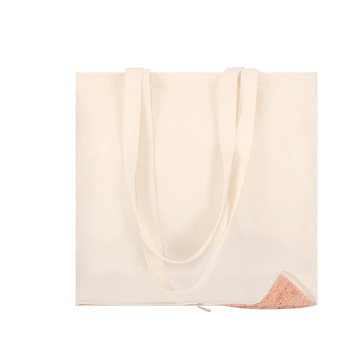 Nature Line Falttasche in einer Kombination aus Baumwollstoffen von 110 g/m2 und Naturkorkboden, mit Tasche - Charel Personalisiert