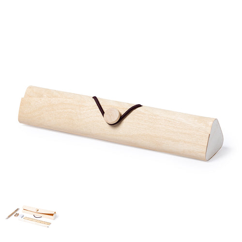 Etui der Nature Line aus Holz, mit Gummibandverschluss - Palermo Personalisiert