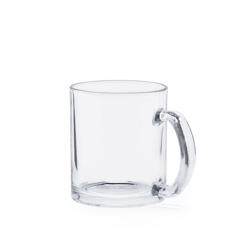 Transparenter Glasbecher mit 350 ml Fassungsvermögen und passendem Henkel - Brant Personalisiert