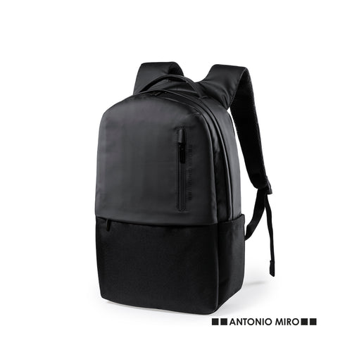 Hochwertiger Antonio Miro Rucksack aus strapazierfähigem 600D-Polyester, mit schlichtem Design in Schwarz - Kendrit Personalisiert